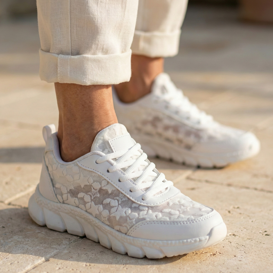 Zapatilla Cómoda con Puntera Ancha Blanca