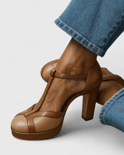 Zapato de Tacón Cómodo Marrón