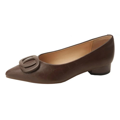 Zapato de Salón con Hebilla y Tacón Ancho