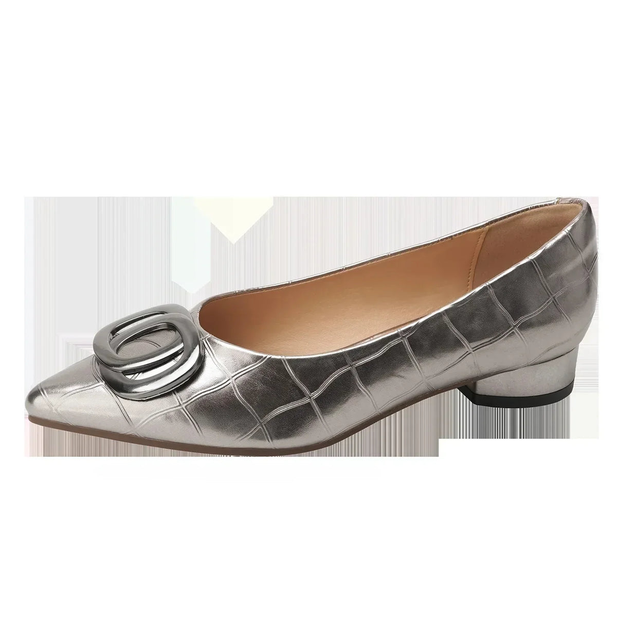 Zapato de Salón con Hebilla y Tacón Ancho