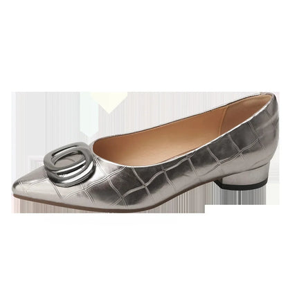 Zapato de Salón con Hebilla y Tacón Ancho