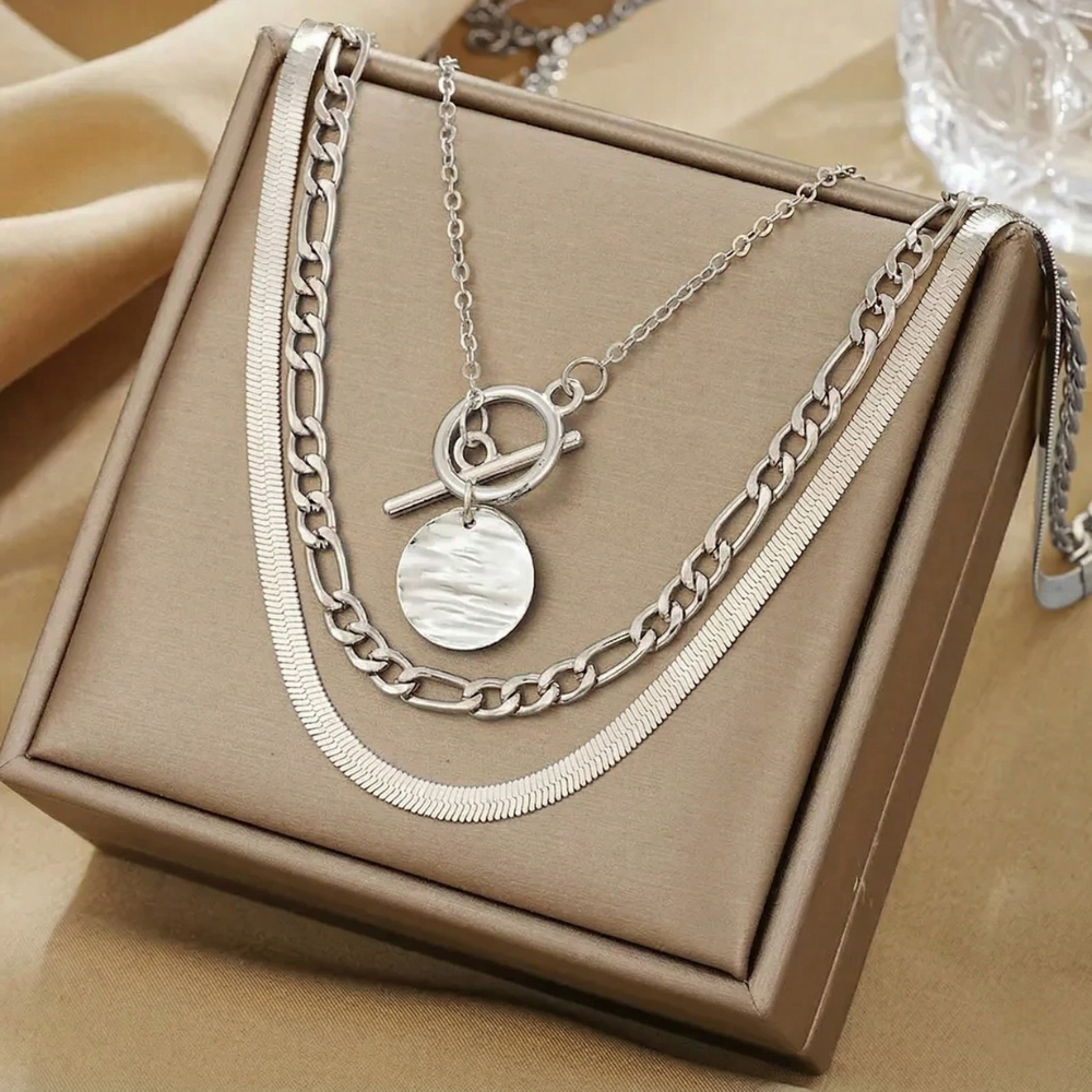 Collar | En Capas con Moneda Texturizada Savira