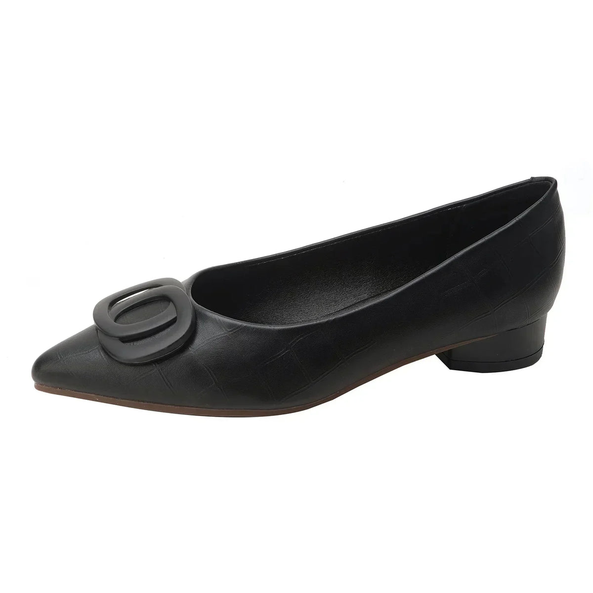 Zapato de Salón con Hebilla y Tacón Ancho