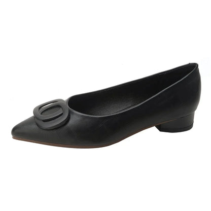 Zapato de Salón con Hebilla y Tacón Ancho