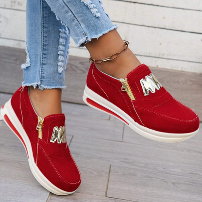 Zapatilla con Plataforma y Cremallera Lateral
