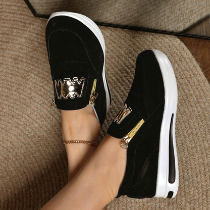 Zapatilla con Plataforma y Cremallera Lateral