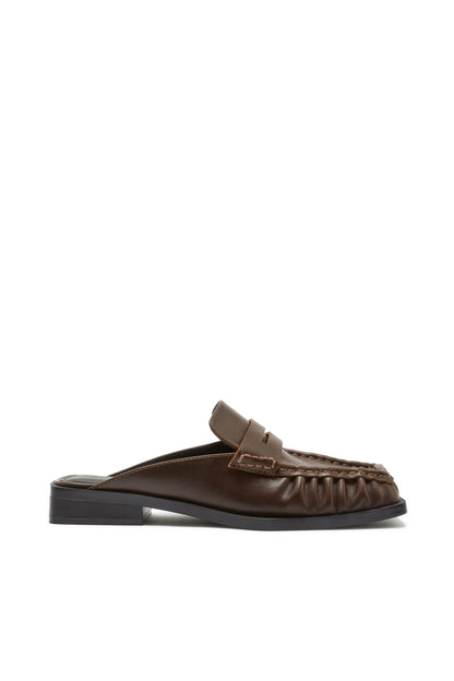 Mocasín de Punta Cuadrada Marrón Vintage