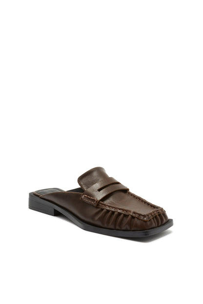 Mocasín de Punta Cuadrada Marrón Vintage