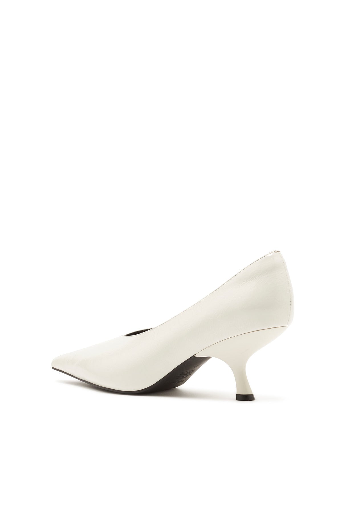 Zapato de Tacón de Punta Fina Craquelado Blanco