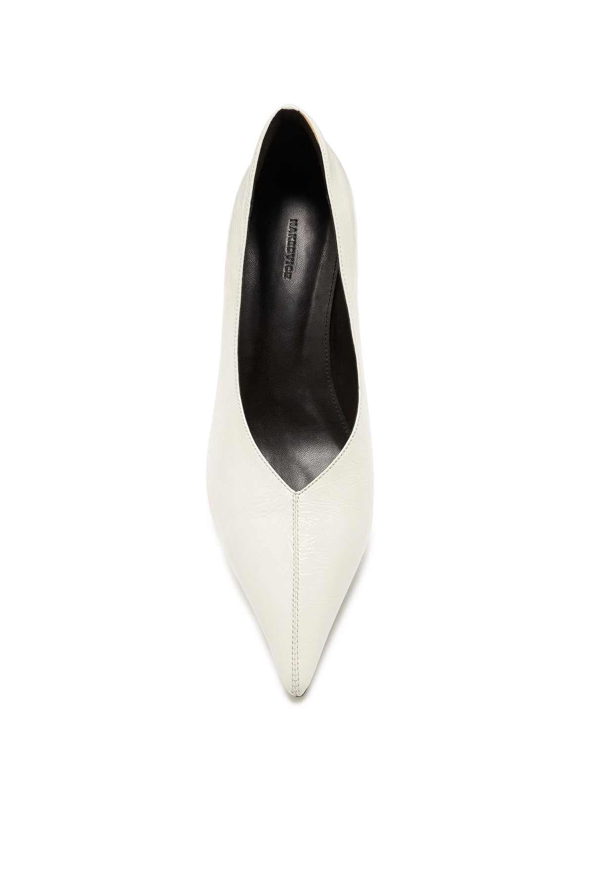 Zapato de Tacón de Punta Fina Craquelado Blanco