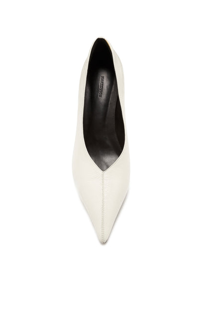 Zapato de Tacón de Punta Fina Craquelado Blanco