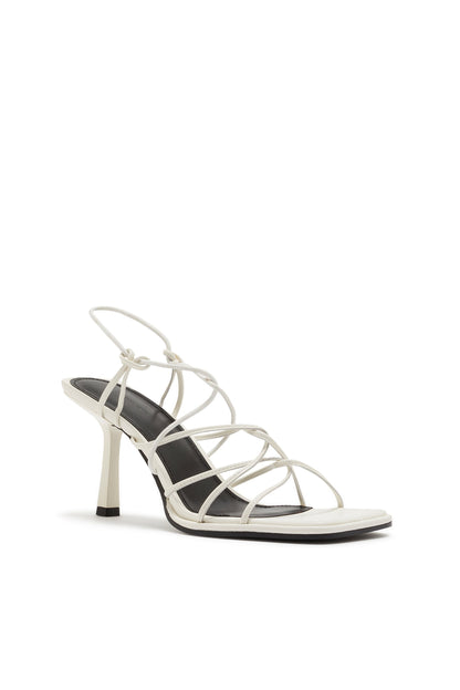 Zapato de Tacón Destalonado Elástico Blanco