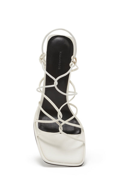 Zapato de Tacón Destalonado Elástico Blanco