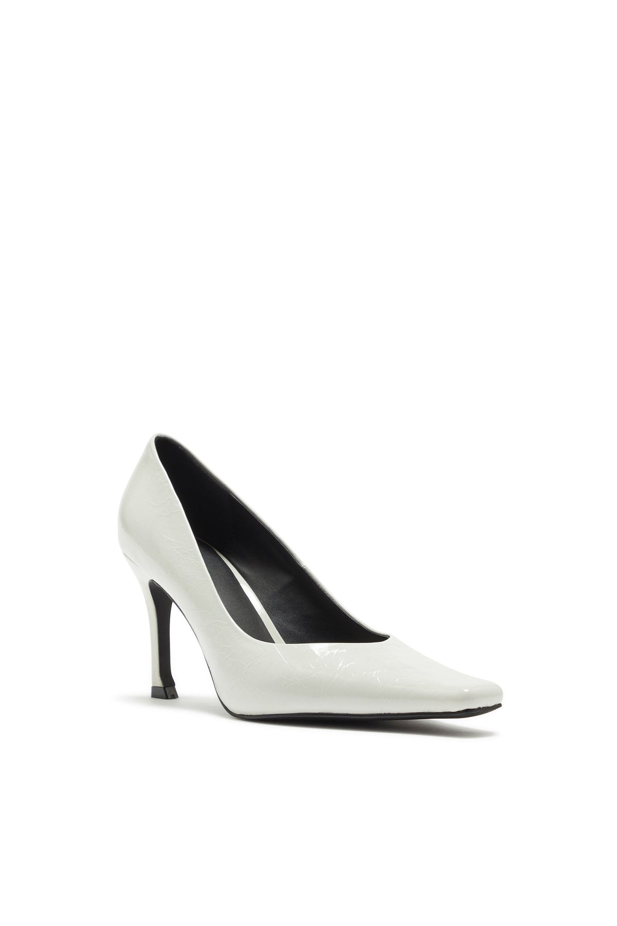 Zapato de Tacón Alto con Puntera Cincelada Blanco