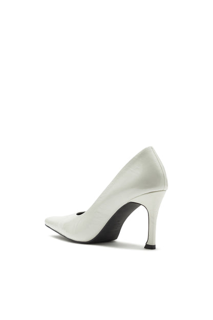 Zapato de Tacón Alto con Puntera Cincelada Blanco