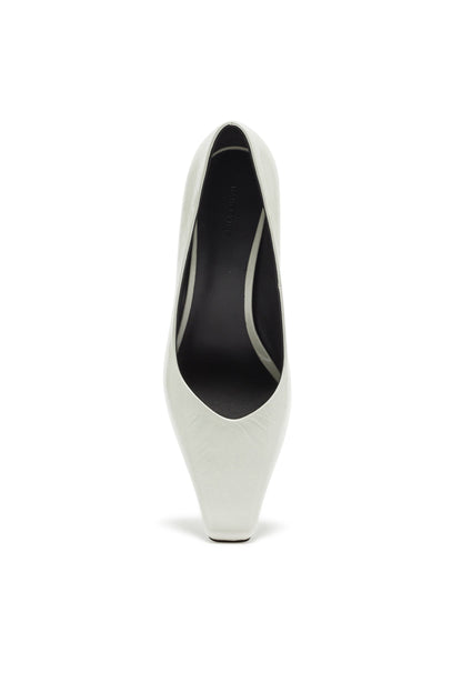 Zapato de Tacón Alto con Puntera Cincelada Blanco