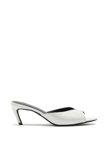 Mule de Tacón Peep Toe Blanco