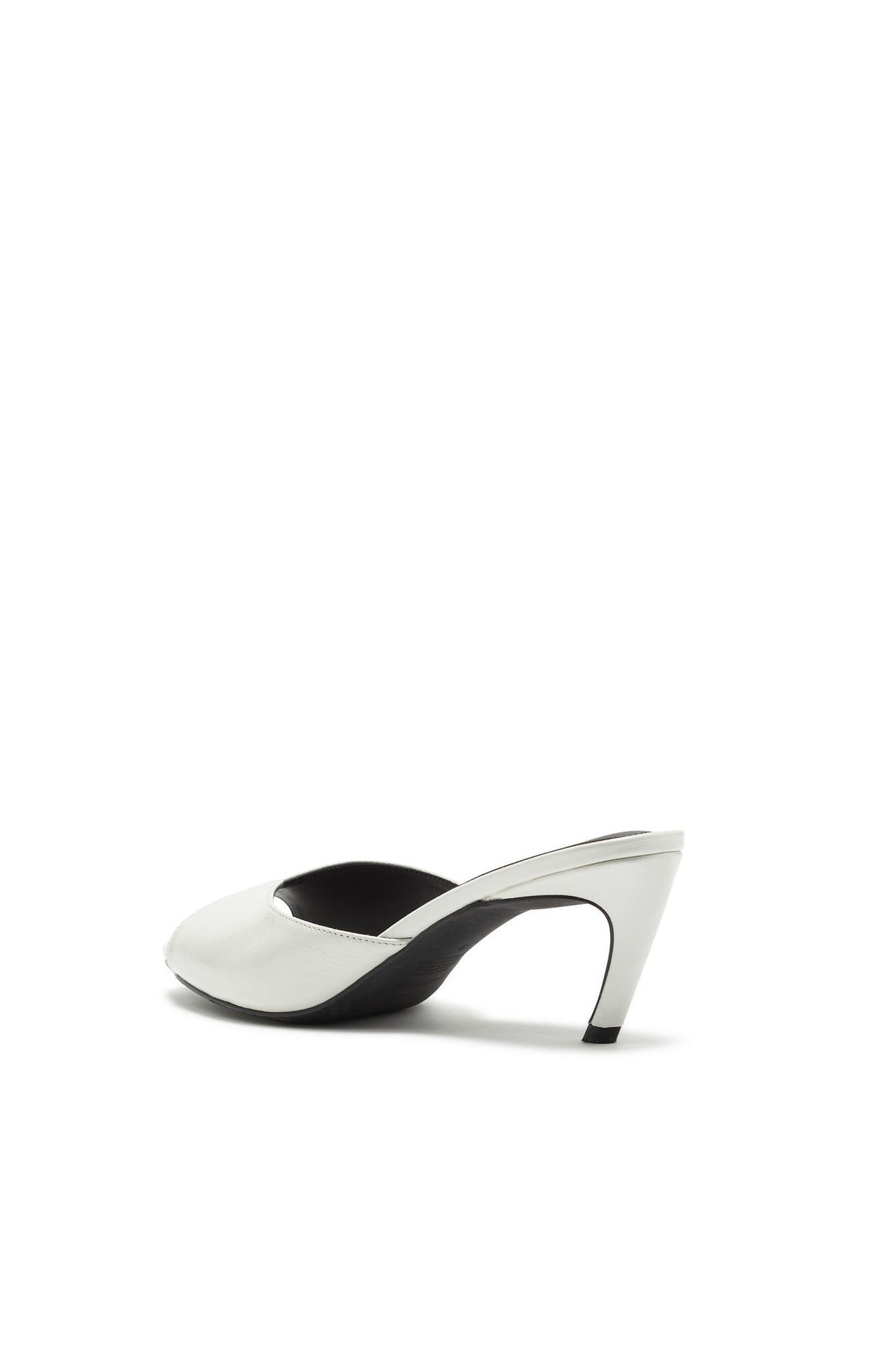 Mule de Tacón Peep Toe Blanco
