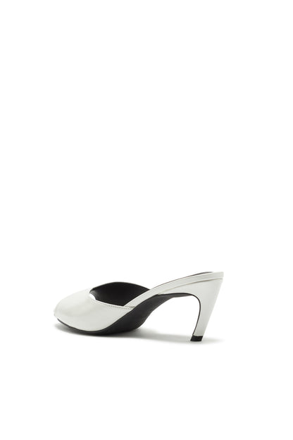 Mule de Tacón Peep Toe Blanco