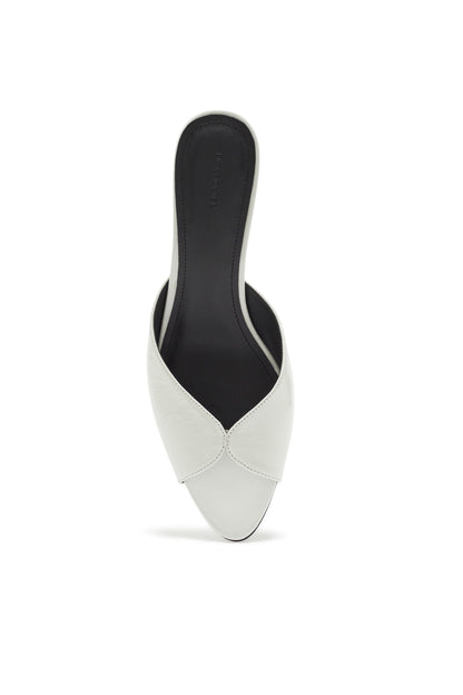 Mule de Tacón Peep Toe Blanco