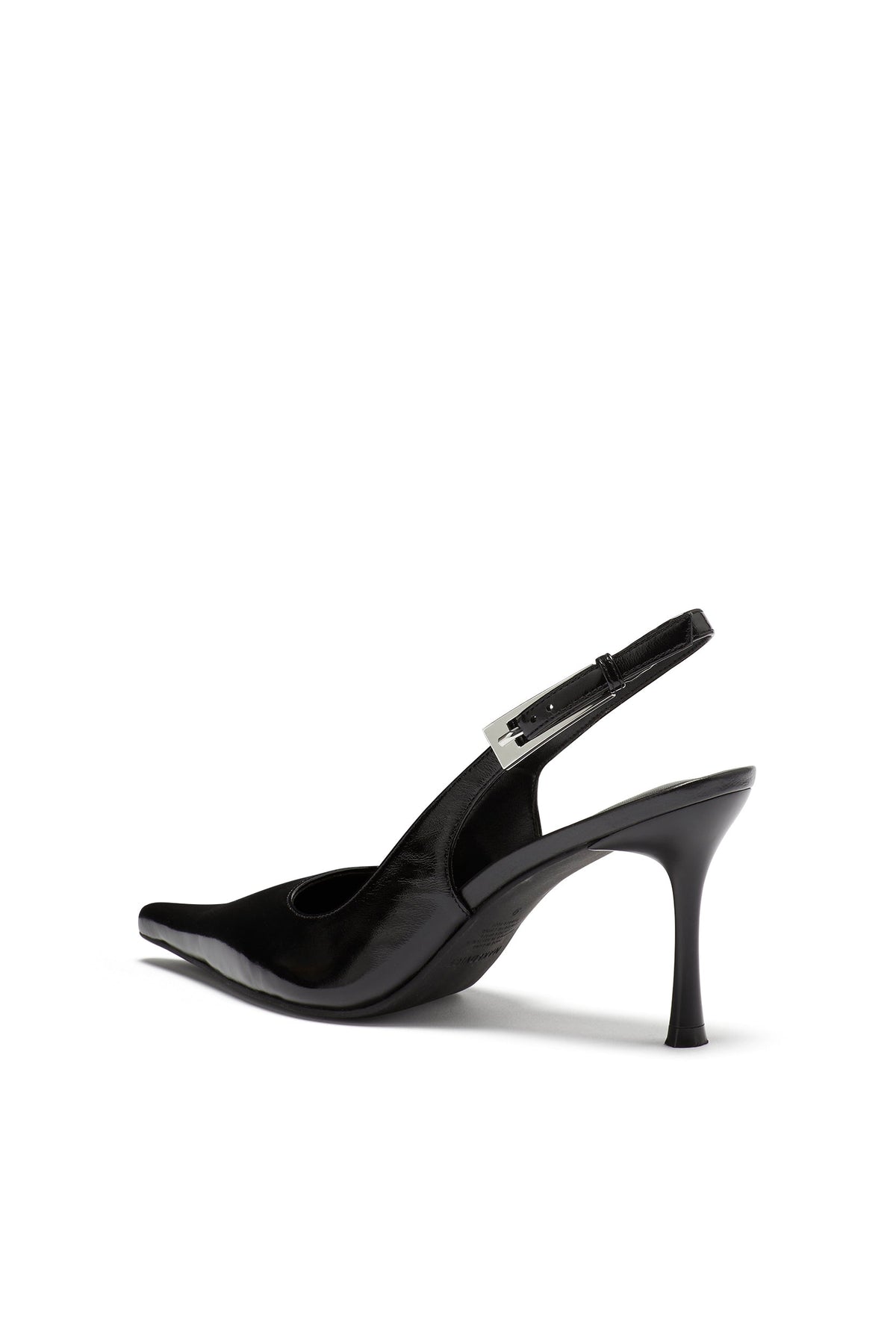 Zapato de Tacón Destalonado de Charol Negro