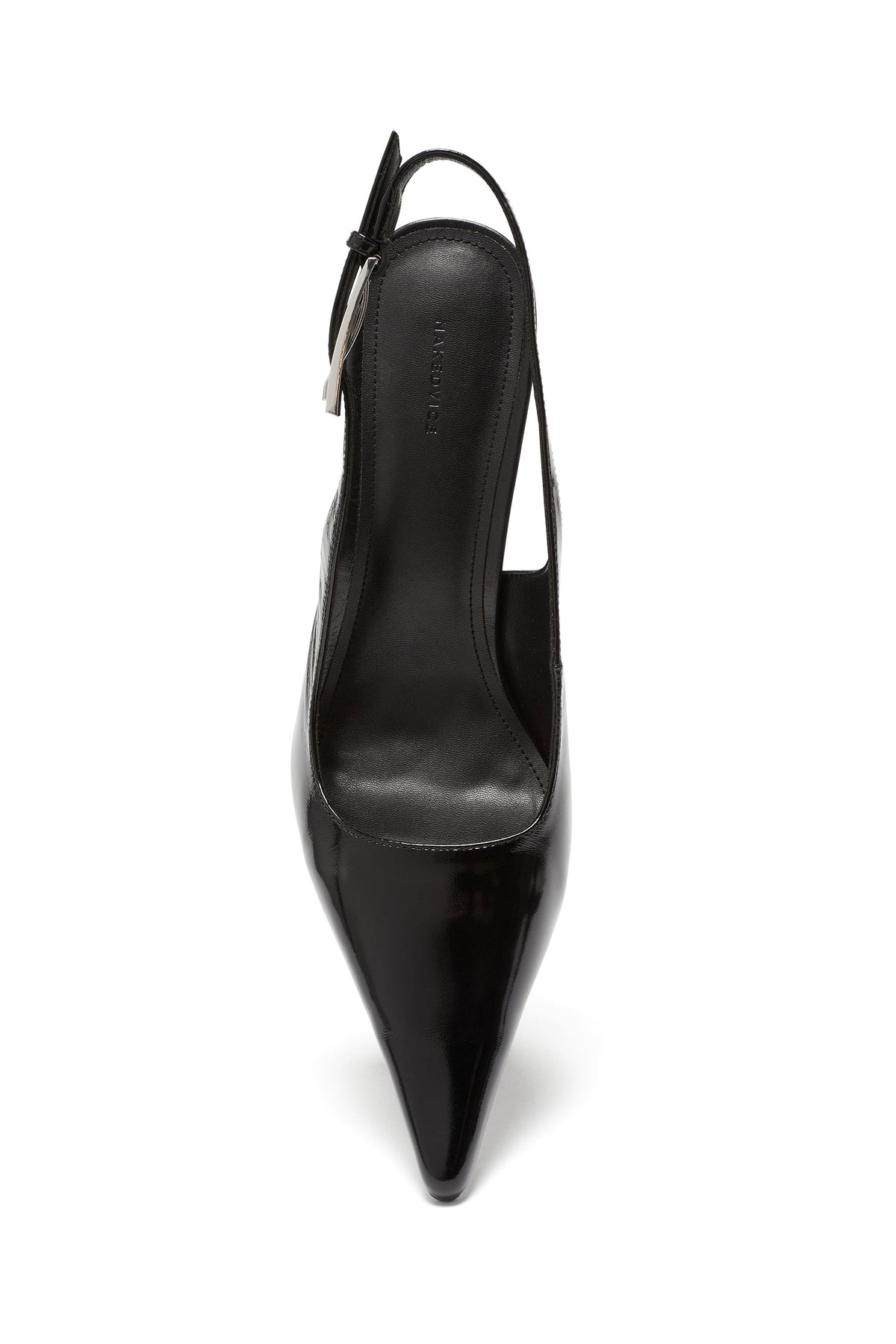 Zapato de Tacón Destalonado de Charol Negro