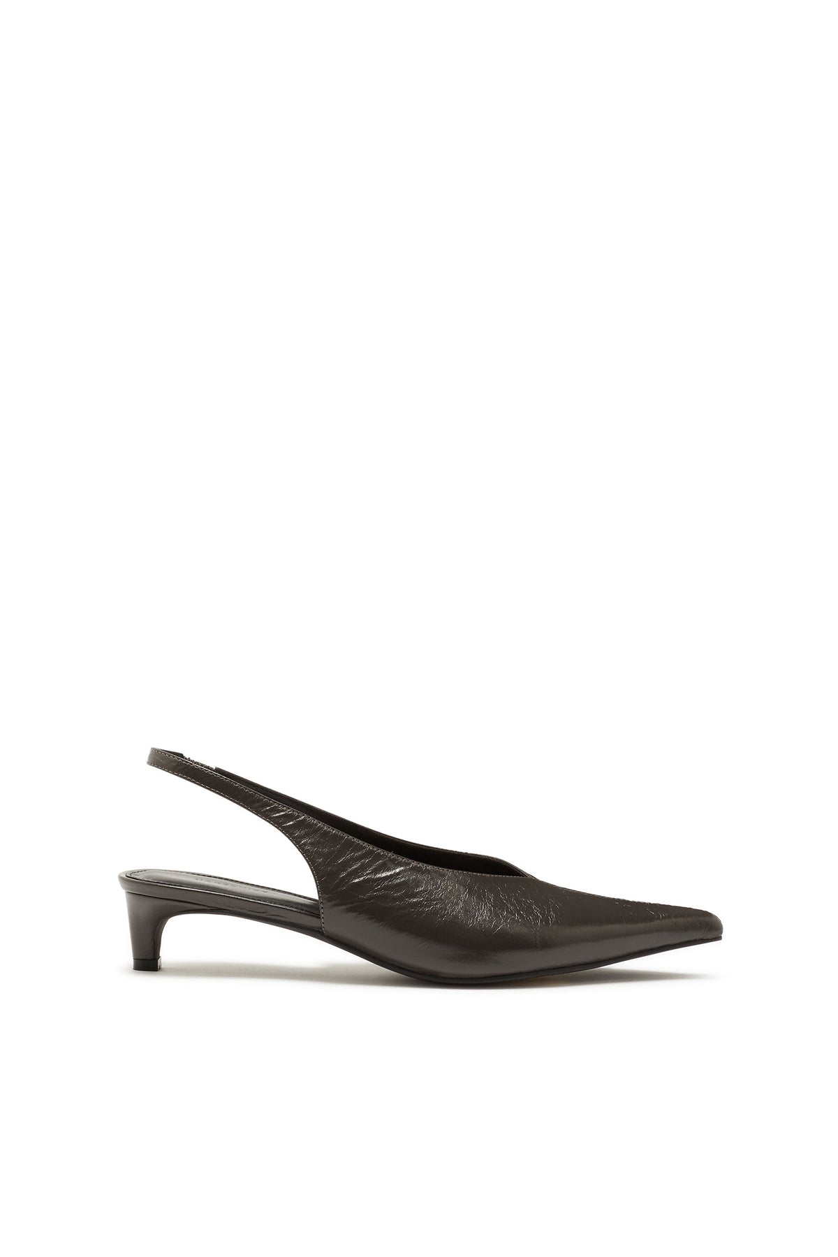 Zapato Destalonado de Piel Craquelada Gris