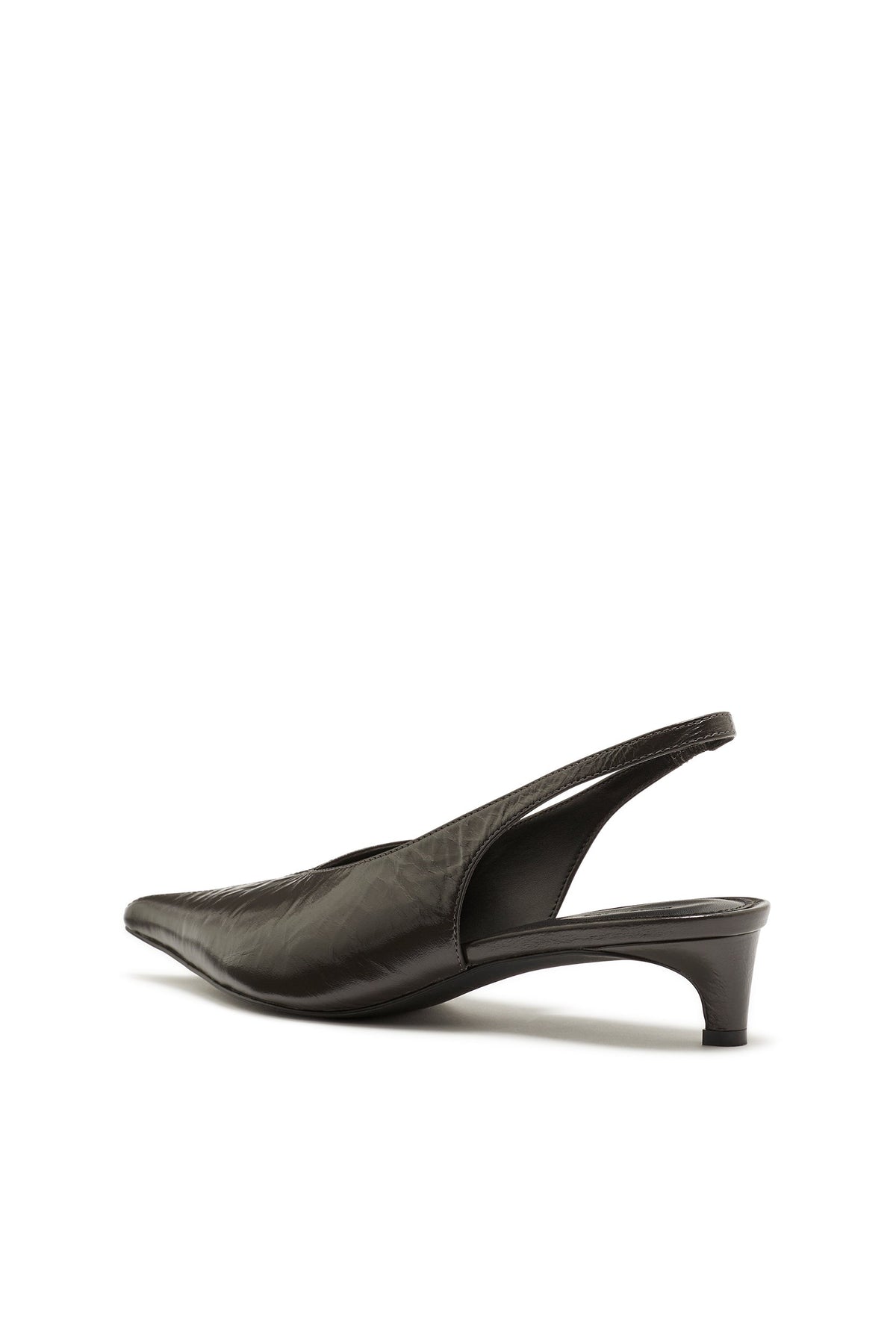 Zapato Destalonado de Piel Craquelada Gris