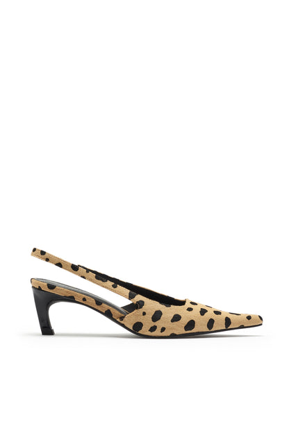 Zapato de Tacón Destalonado Leopardo