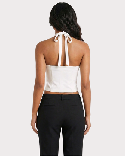 Estefanía | Top Corsé Halter con Escote Profundo