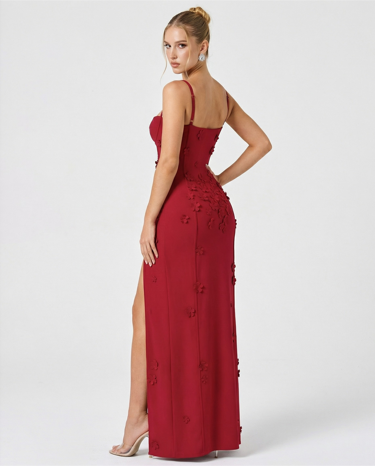 Candela | Vestido Largo Corsé con Flores y Abertura