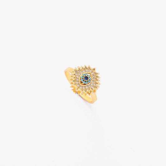 Anillo | Giratorio Zafiro Sunburst