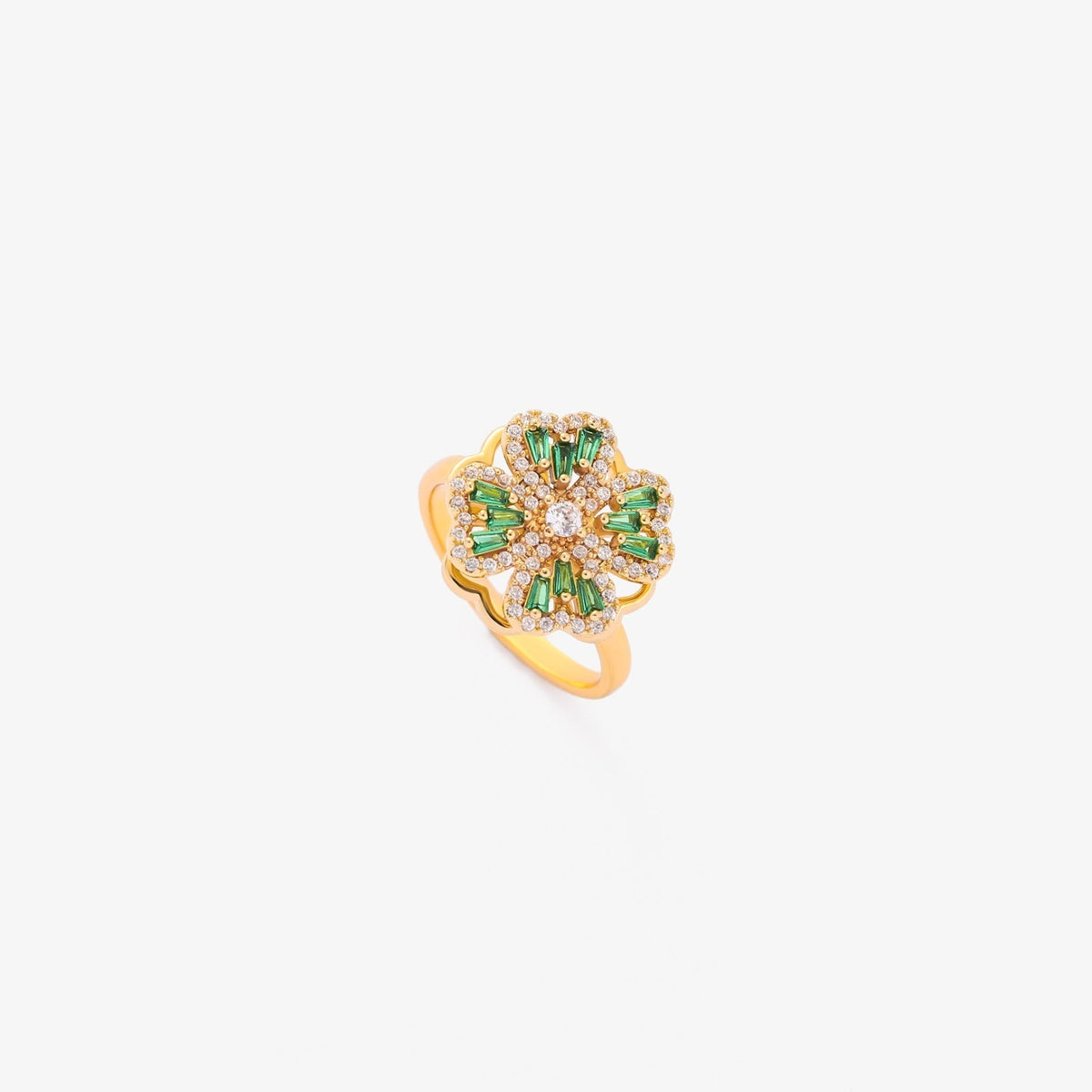 Anillo | Giratorio Trébol Esmeralda