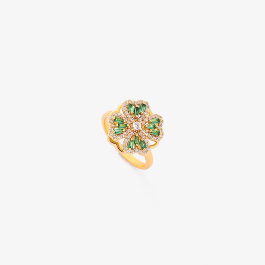 Anillo | Giratorio Trébol Esmeralda