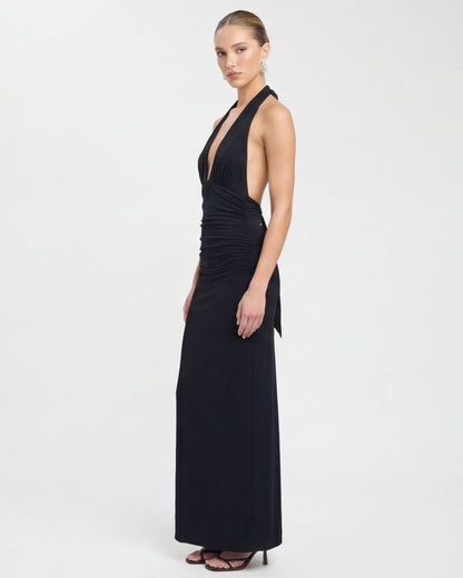 Macarena | Vestido Largo Halter con Espalda Abierta