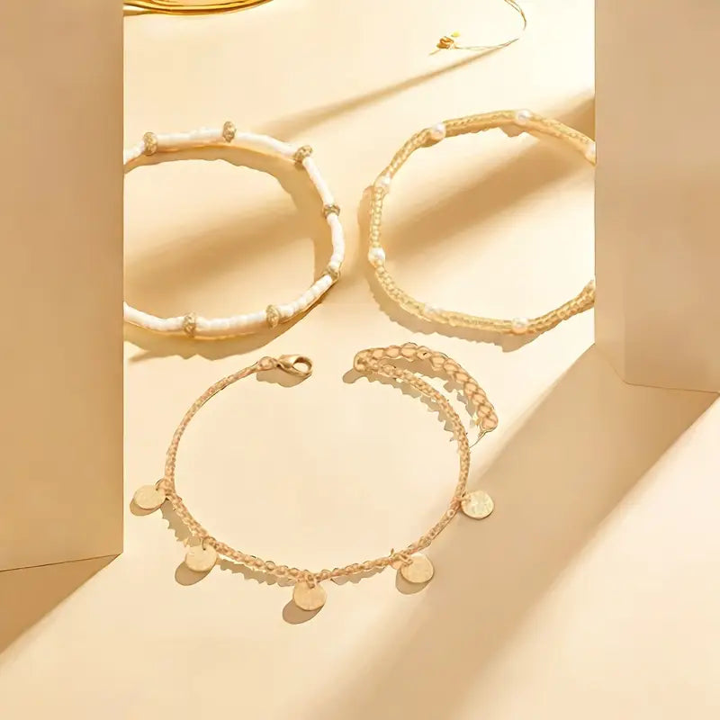 Set de 3 Tobilleras | Coastal Charm en Capas