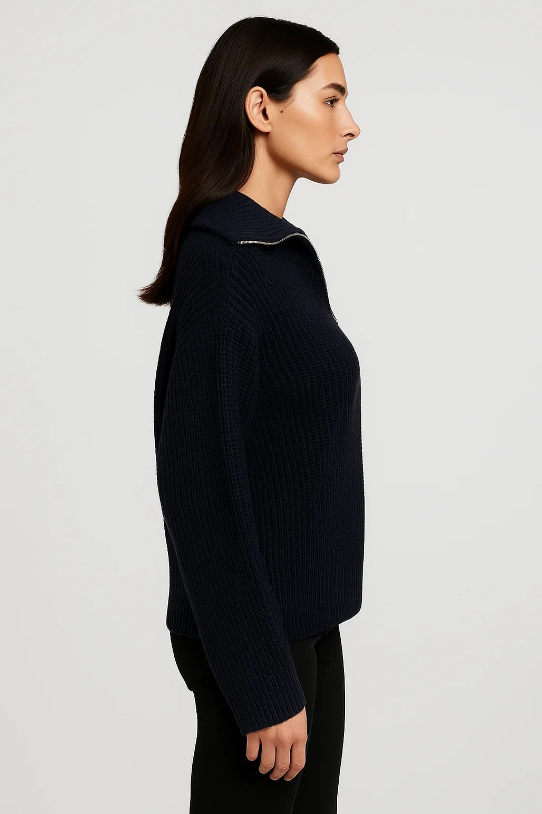 Ffion | Jersey de Punto Gofre con Cuello con Cremallera