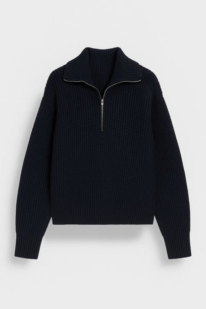 Ffion | Jersey de Punto Gofre con Cuello con Cremallera