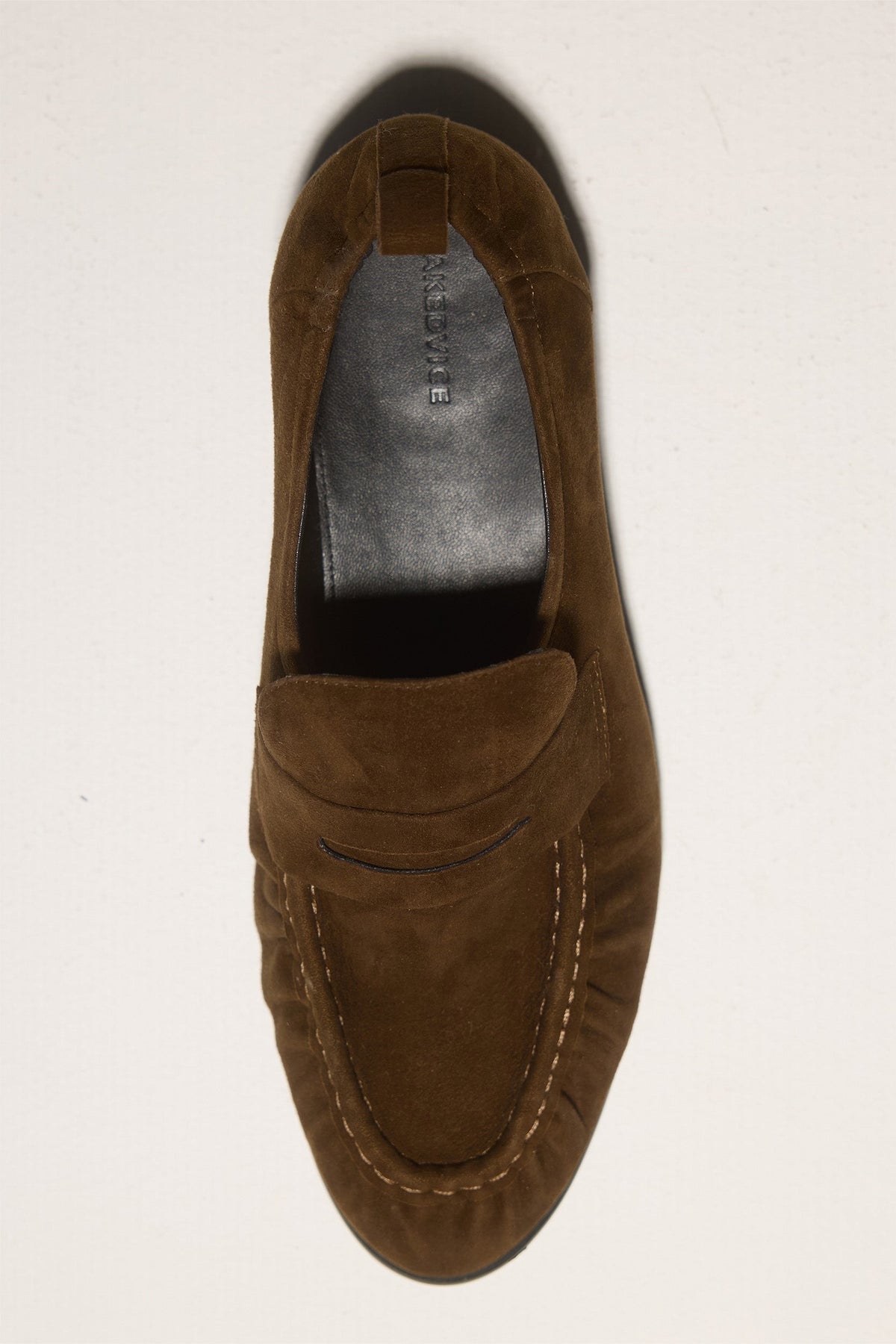 Mocasín de Ante con Talón Fruncido Cacao
