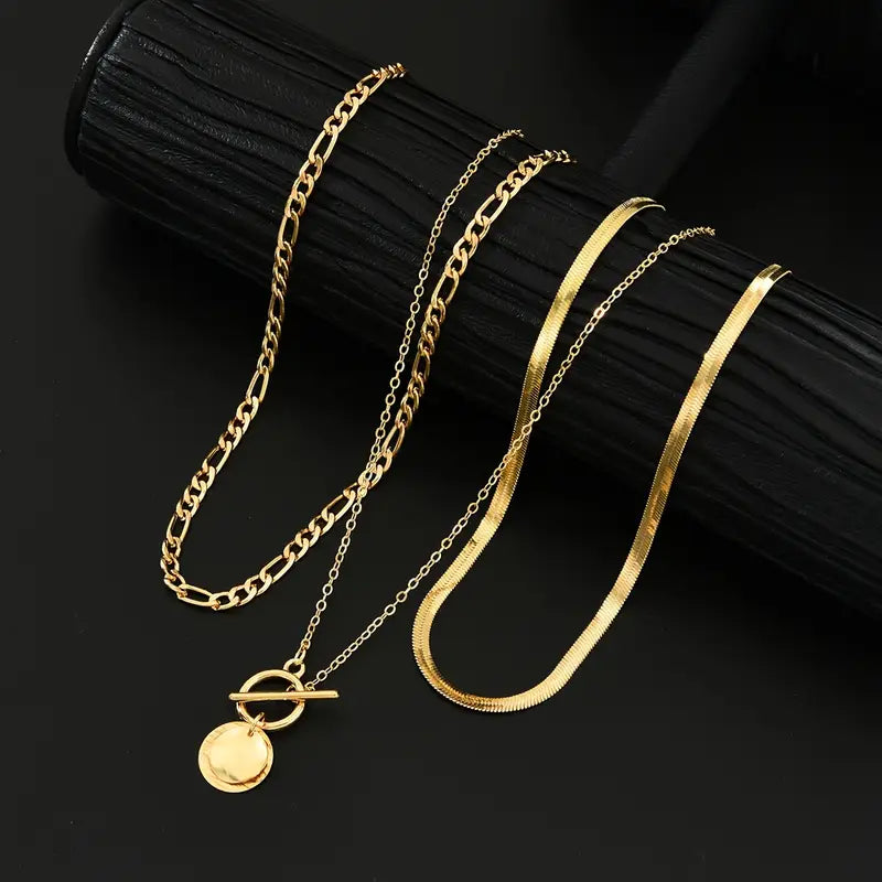 Collar | En Capas con Moneda Texturizada Savira