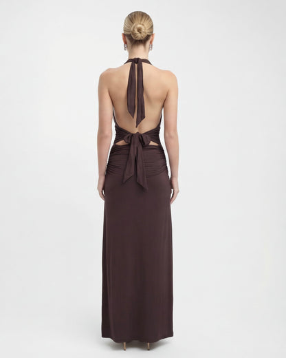 Macarena | Vestido Largo Halter con Espalda Abierta