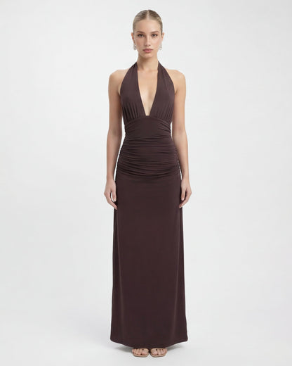Macarena | Vestido Largo Halter con Espalda Abierta