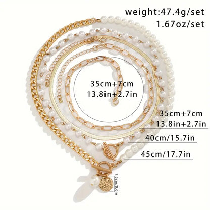 Set de Collares | Vintage de Perla y Cadena Serpiente