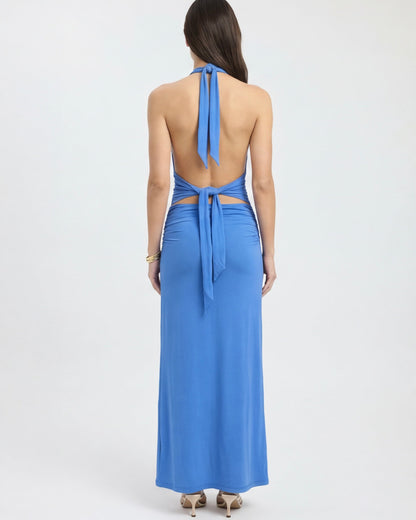 Macarena | Vestido Largo Halter con Espalda Abierta