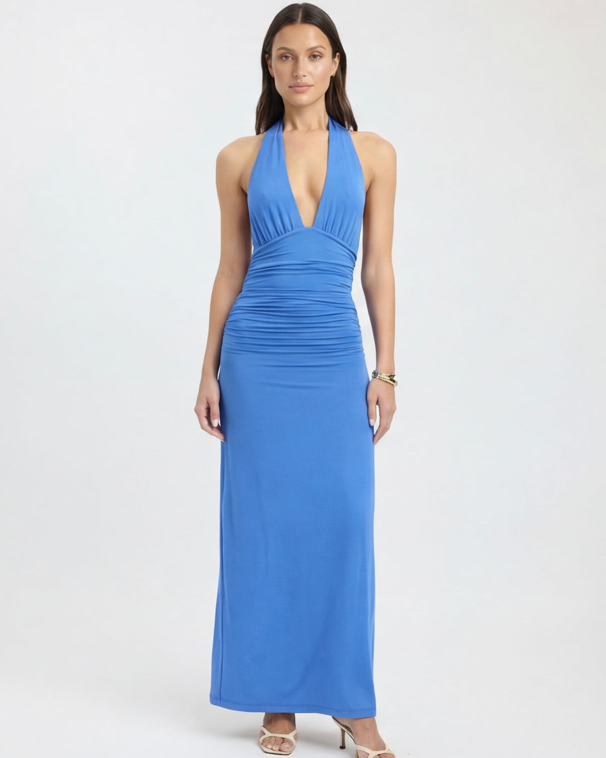 Macarena | Vestido Largo Halter con Espalda Abierta