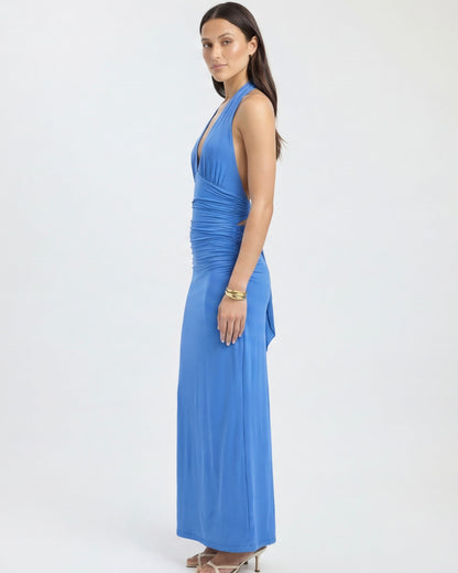 Macarena | Vestido Largo Halter con Espalda Abierta