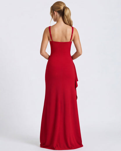 Carlota | Vestido Largo de Escote Cuadrado con Abertura