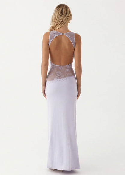 Jimena | Vestido Largo de Cuello Alto con Espalda Abierta