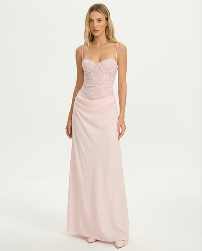 Celeste | Vestido Largo con Corsé de Encaje