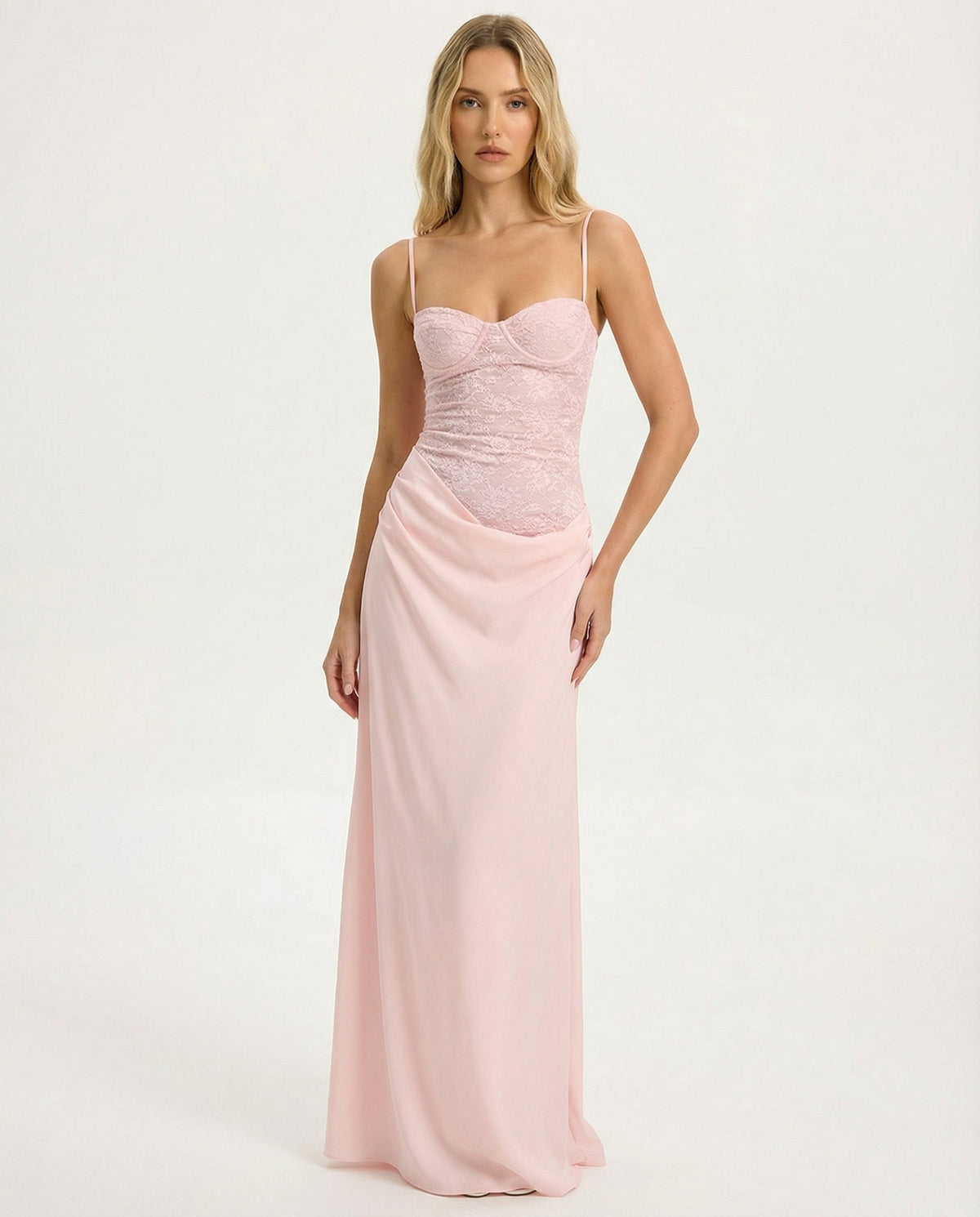 Celeste | Vestido Largo con Corsé de Encaje